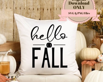 Hola otoño svg, otoño svg archivo, calabaza svg, otoño svg