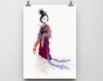 Mulan Watercolor Art - Etsy