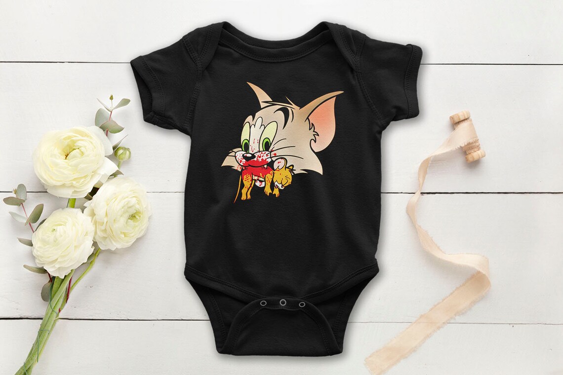 Tom and Jerry Funny Baby Onesie® 100 Cotton Baby Bodysuit Etsy