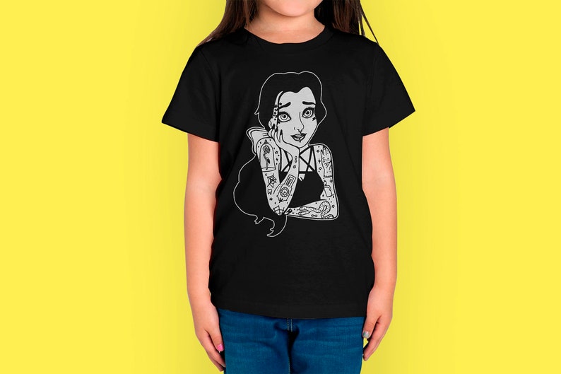 100/% Cotton Toddler T Shirt Kid T-Shirt Belle Disney Rock Kids T Shirt Kid Gift Toddler Tee Graphic Kid Tee