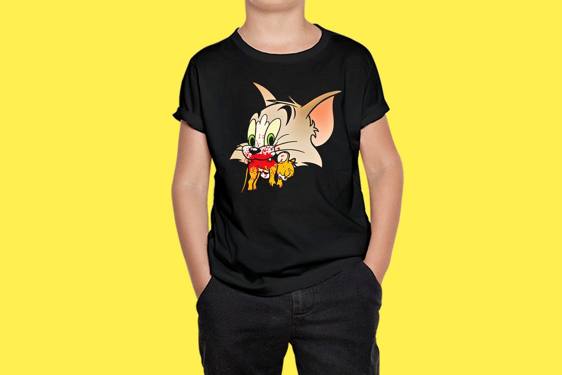 Tom and Jerry Funny Kids T Shirt 100 Cotton Toddler T Shirt Etsy