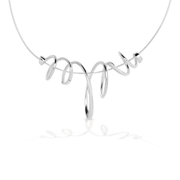 Modern statement necklace, handmade in the UK using sterling silver