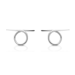 Sterling Silver Stud Earrings, Minimal Silver Studs, Silver Statement Earnings, Modern Handmade Circle Stud, Bespoke Solid Silver Wire
