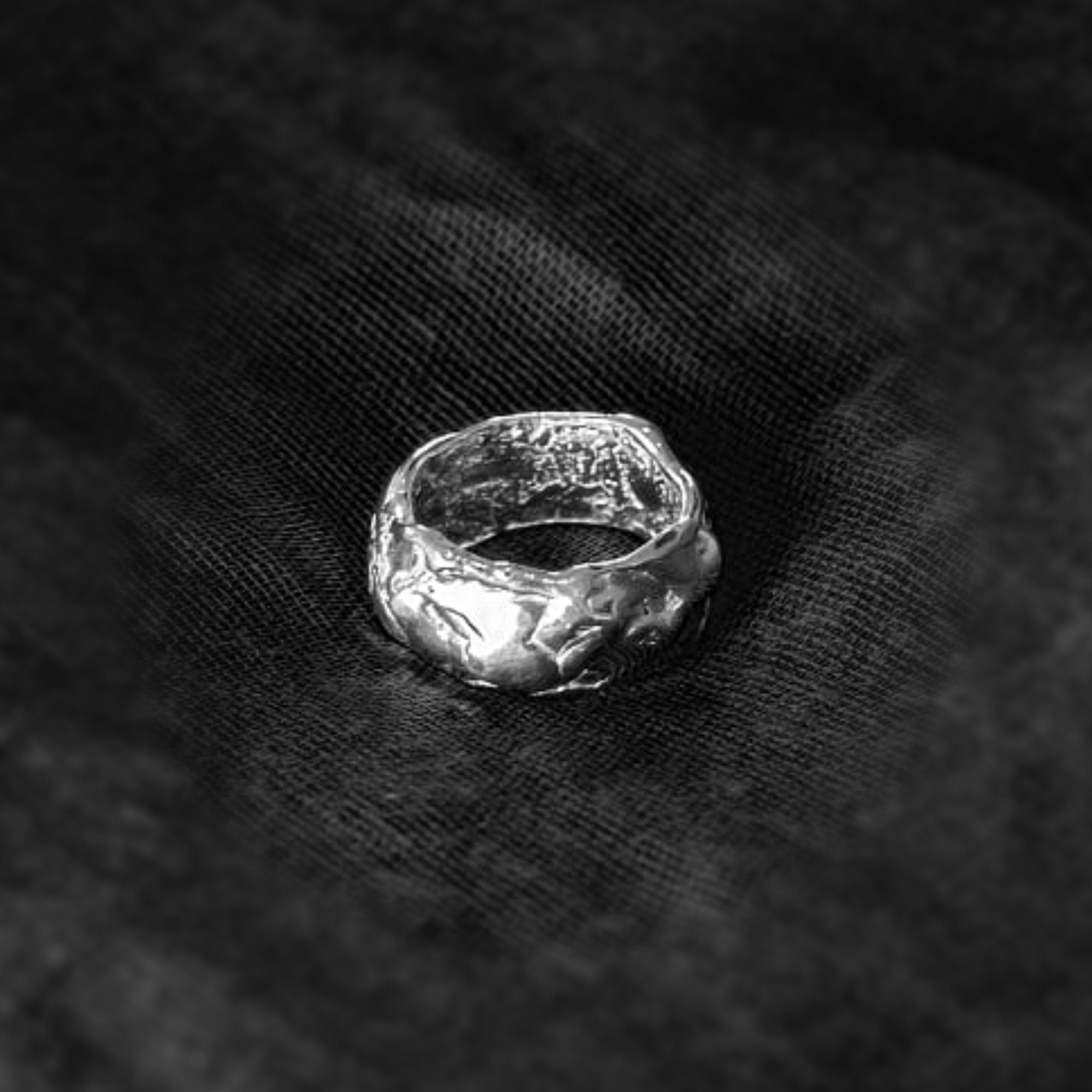 Molten Silver Ring Bespoke Gift Molten Statement Silver - Etsy UK