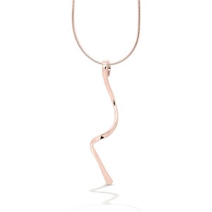 Handmade Rose Gold Swirl Necklace, Rose Gold Statement Pendant, Unique Minimalist Rose Gold Necklace, Bespoke Modern Rose Gold Gift