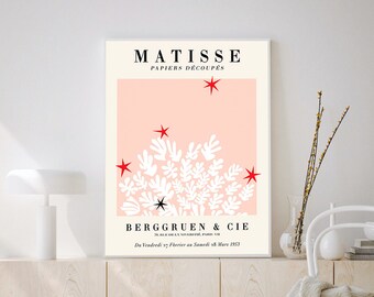 Matisse Cutout Print with Stars, Matisse Exhibition Poster, Henri Matisse Print, The Cut Outs, Papiers Découpés, Modern Remake, Abstract Art