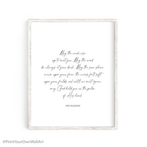 Que el camino se eleve para encontrarte, bendición irlandesa imprimible, oración irlandesa, regalo de Irlanda, regalo cristiano, regalo de bodas, arte minimalista de la pared