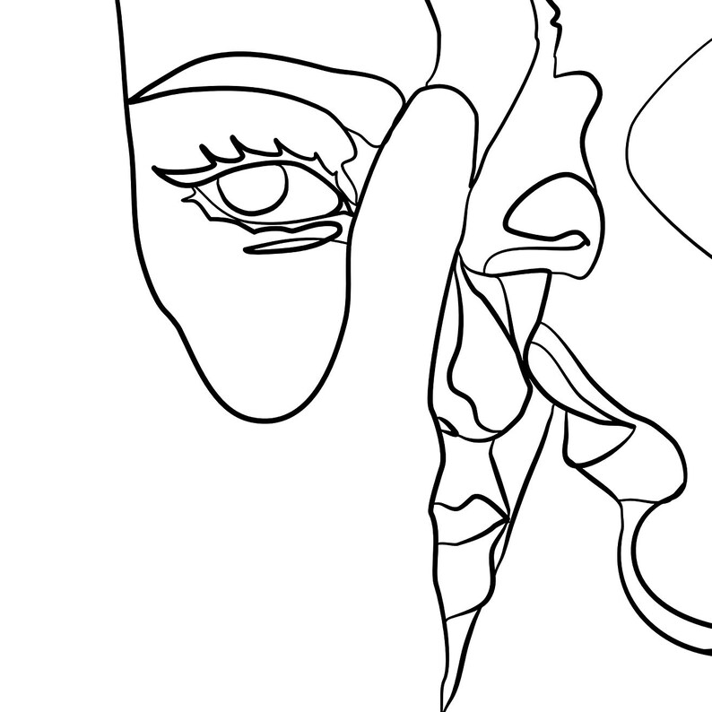 Couple Line Art Print Line Art Couple Kissing Line Art | Etsy