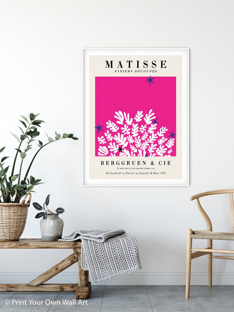 Matisse Cutout Print with Stars Papiers D\u00e9coup\u00e9s Modern Remake Matisse Exhibition Poster The Cut Outs Henri Matisse Print Abstract Art