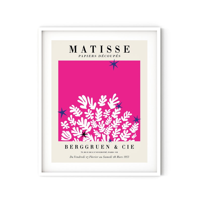 Matisse Cutout Print with Stars Papiers D\u00e9coup\u00e9s Modern Remake Matisse Exhibition Poster The Cut Outs Henri Matisse Print Abstract Art