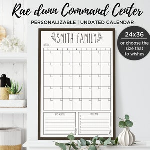 Large wall monthly calendar printable, farmhouse style. Great for family routine organizing. Excellent home gift. 24x36 size - Digital File