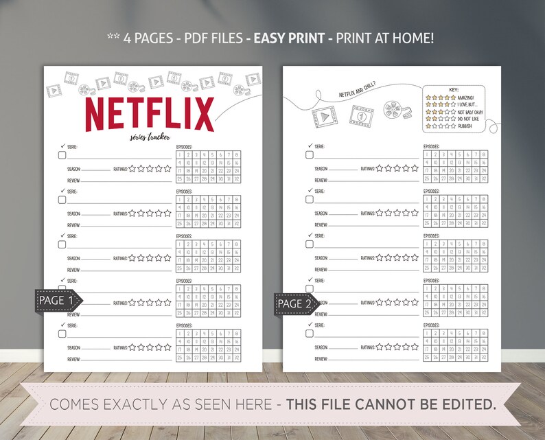 Printable Netflix series tracker/ series wish list/ Seasons | Etsy