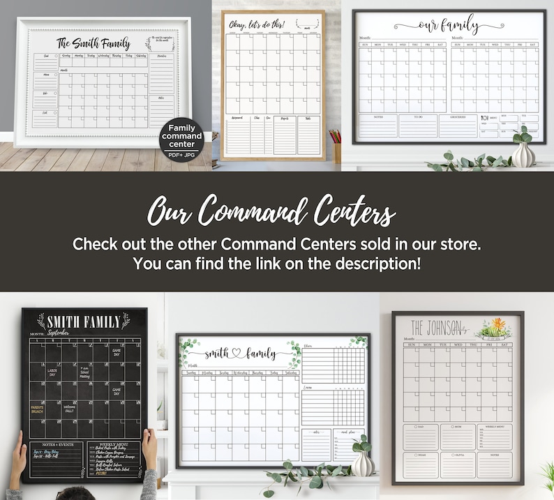 Printable Command Center Two Calendars/ Wall Calendar Etsy UK
