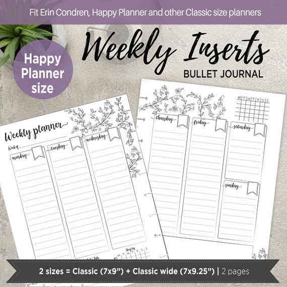 2024 Weekly Planner Printable, Weekly Journal Agenda Refill