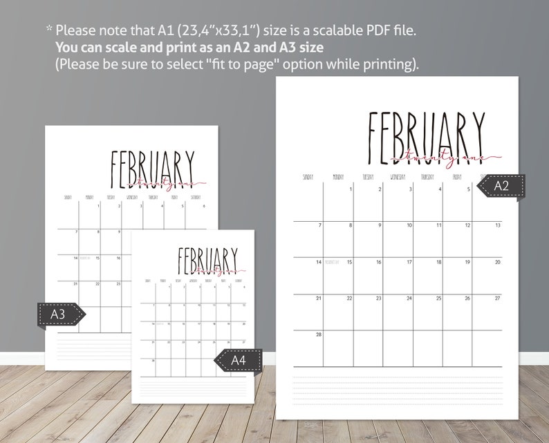 Rae Dunn inspiration 2021 wall calendar printable/ blank ...