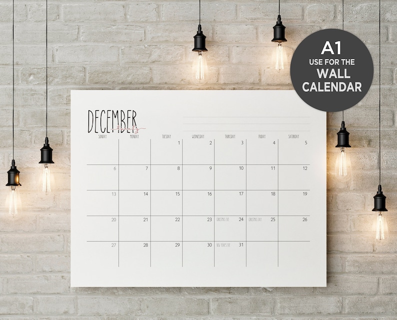 Rae Dunn inspiration 2020-2021 printable Big Wall Calendar ...