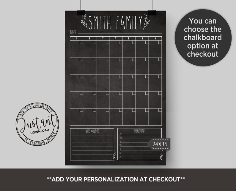 Wall Calendar Rae Dunn Inspired to Print/ Wall Monthly - Etsy