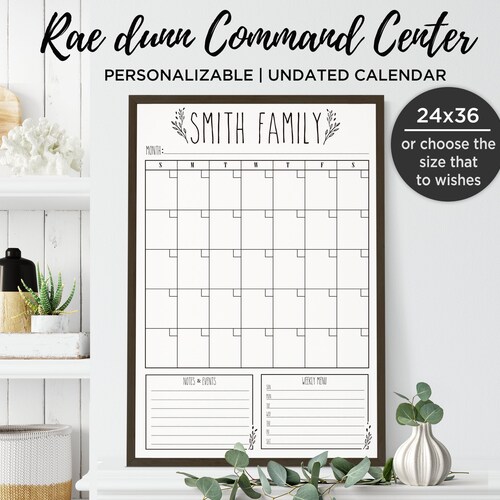 Wall Calendar Rae Dunn Inspired to Print/ Wall Monthly Etsy