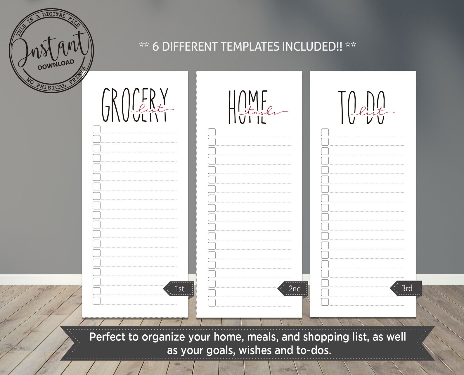Rae Dunn to do printable lists/ Meal Plan Home tasks Grocery | Etsy