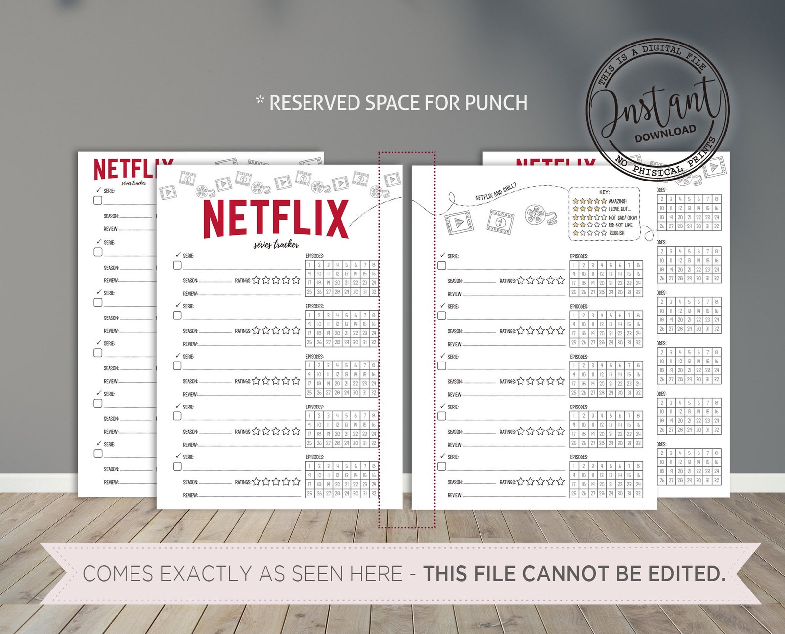 Netflix Tracker Printable 4.5x7 Fits Mini Happy Planner/ - Etsy