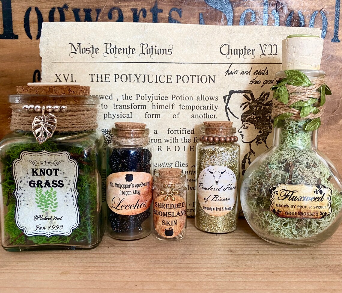 Polyjuice potion set set of 5 Harry Potter potions replica | Etsy