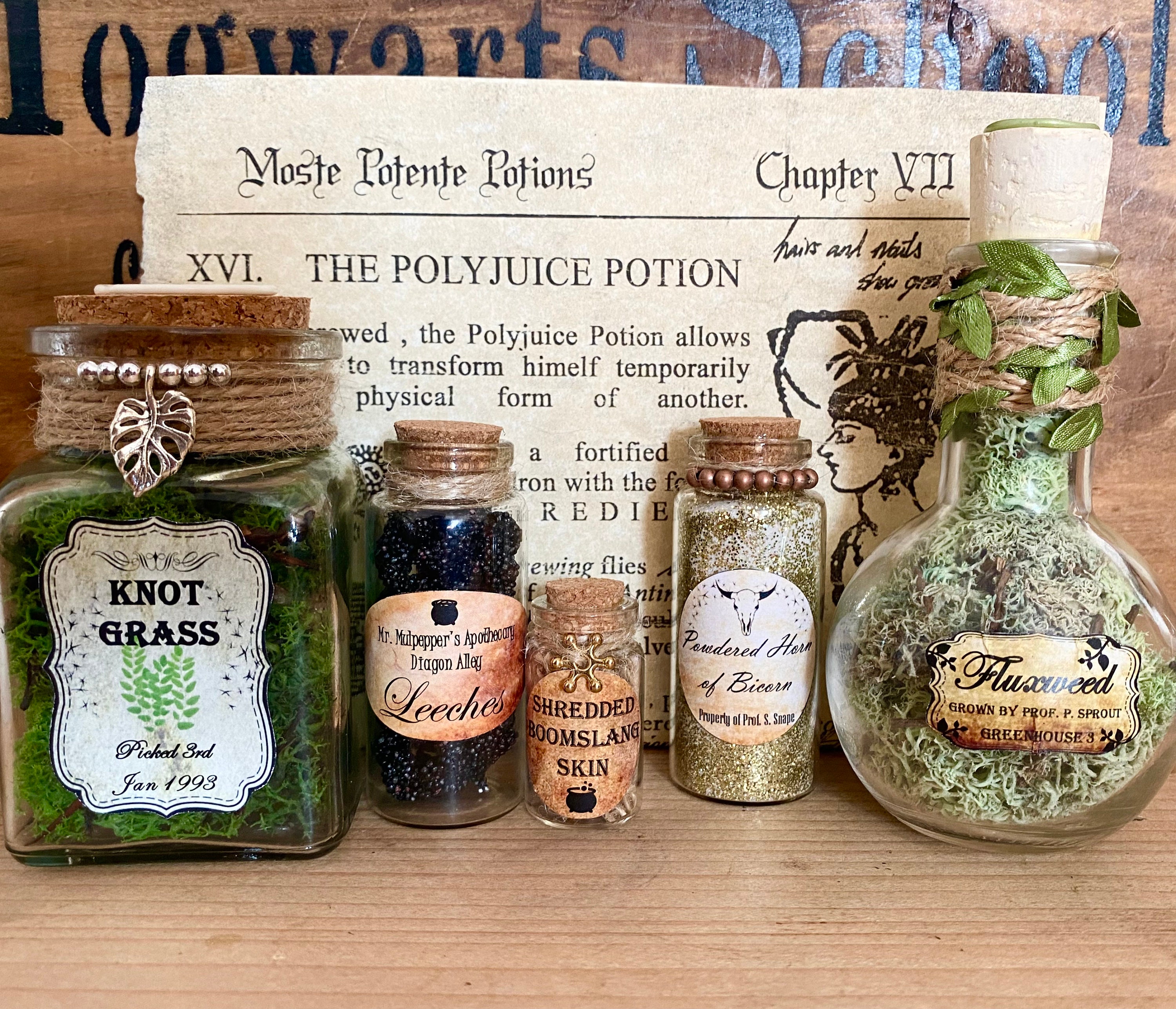 Polyjuice potion set set of 5 Harry Potter potions replica Etsy