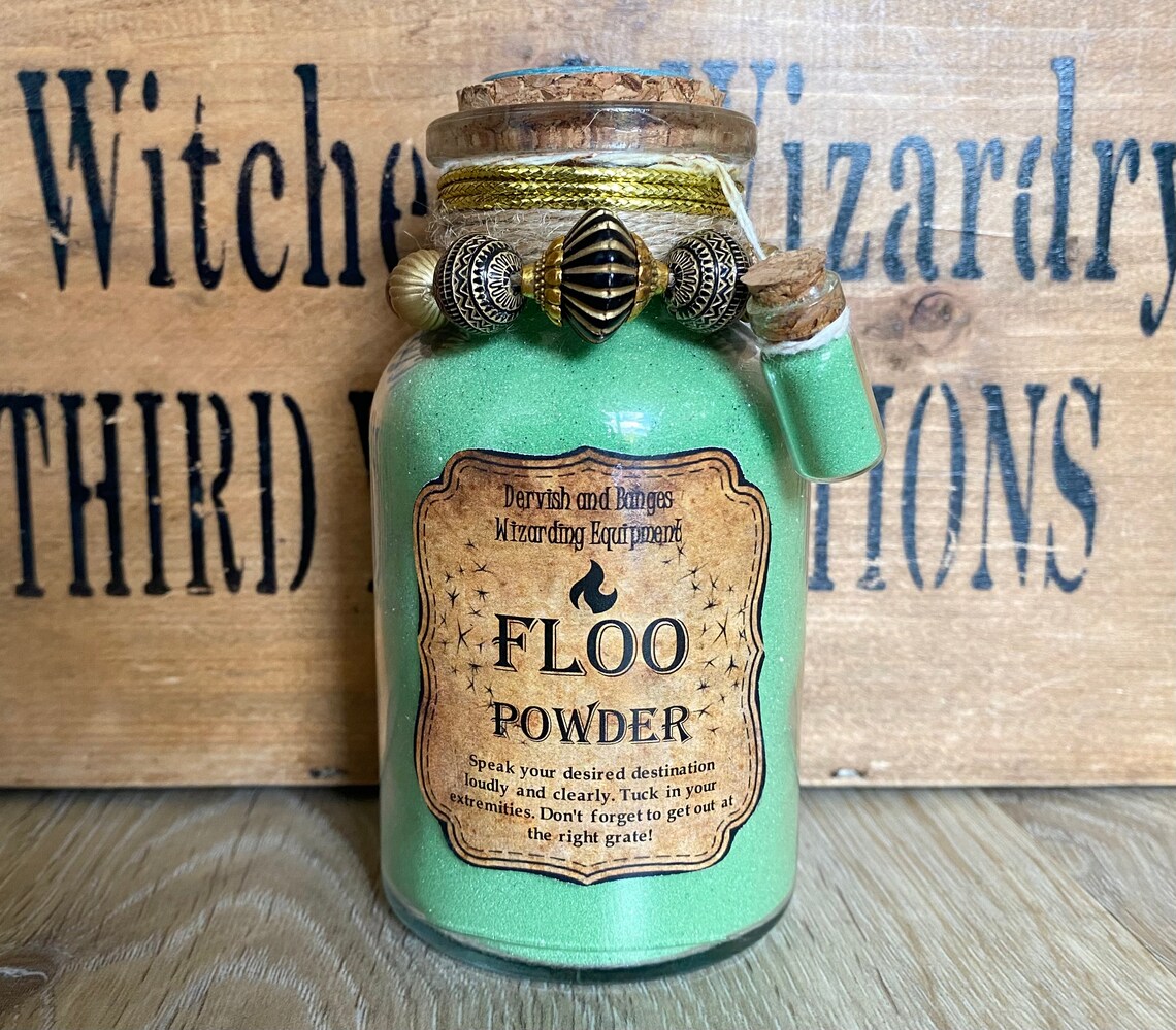 Floo Powder replica Harry Potter inspired glass jar ornament Etsy