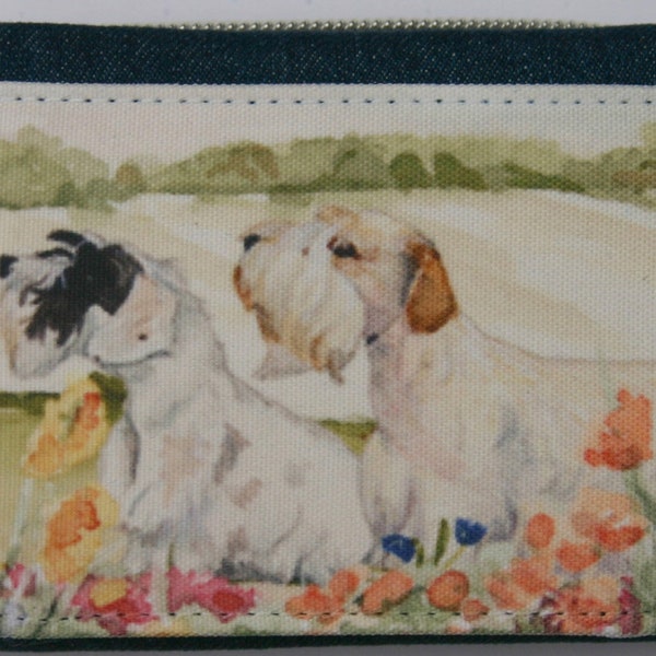 SEALYHAM TERRIER DOG watercolour design printed canvas purse wallet. Dog lover gift Sandra Coen artist