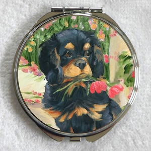 Cavalier King Charles Spaniel Compact Mirror: Oil Painting Print
