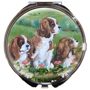 Cavalier King Charles Spaniel Compact Mirror: Sandra Coen Design