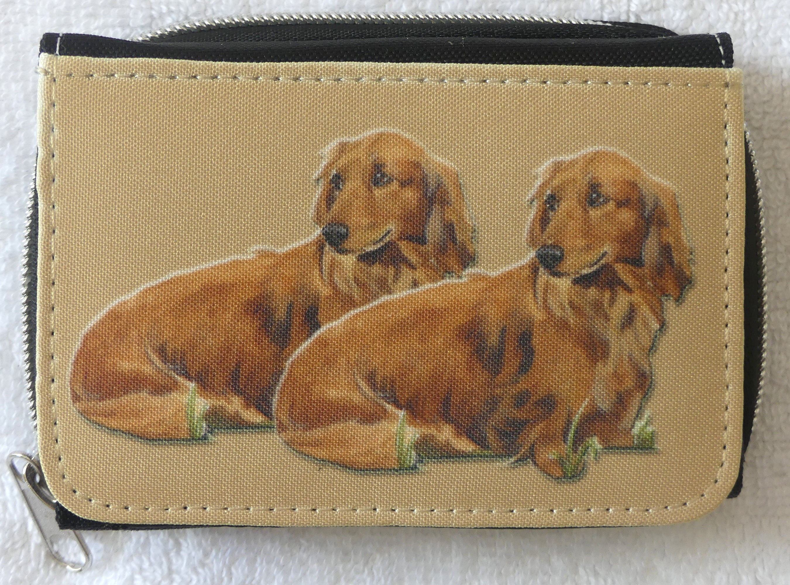 Pale Pink Sausage Dog Coin Purse