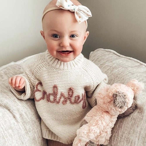 Customizable Embroidered Baby and Toddler Sweater Childrens Etsy