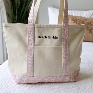 Personalized Canvas Tote, Embroidered Tote, Monogram Canvas Tote Bag, Custom Tote Bag, Preppy Boat Bag, Monogramed Beach Bag