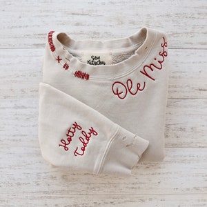 [RECTO] /☆ 25SS RC CUT & EMBROIDERY SWEATSHIRT /LIGHT BEIGE RECTO