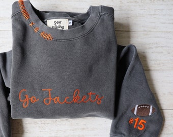 CUSTOM EMBROIDERED CREW + Custom Embroidered Crew Neck Sweatshirt, Name sweatshirt, Custom school sweatshirt