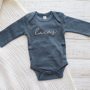 BABY NAME ONESIE®, Custom Embroidered Name Colored Organics® Onesie ®, New Baby, Newborn, Baby Shower Gift, Coming home outfit