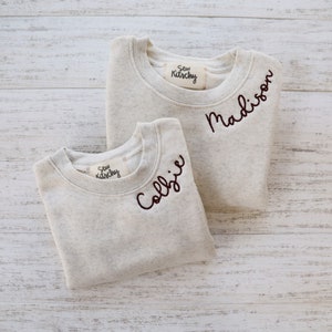 KIDS EMBROIDERED CREW + Custom Toddler and Youth Crew Neck, Personalized Embroidered Sweatshirt, Embroidery Sweatshirt, Personalized Gift