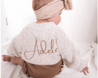 PERSONALIZED BABY + TODDLER Sweater Embroidered Baby and Toddler Knit Sweater