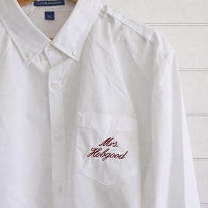 Custom Embroidered Button Down Shirt | Personalized Monogram Shirt | Oversized Button Up | Gift for Her | Everyday Classic