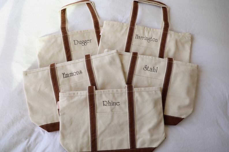 Personalized Canvas Tote, Embroidered Tote, Monogram Canvas Tote Bag, Custom Tote Bag, Preppy Boat Bag, Monogramed Beach Bag image 9