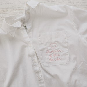 Embroidered Button Down Shirt in White