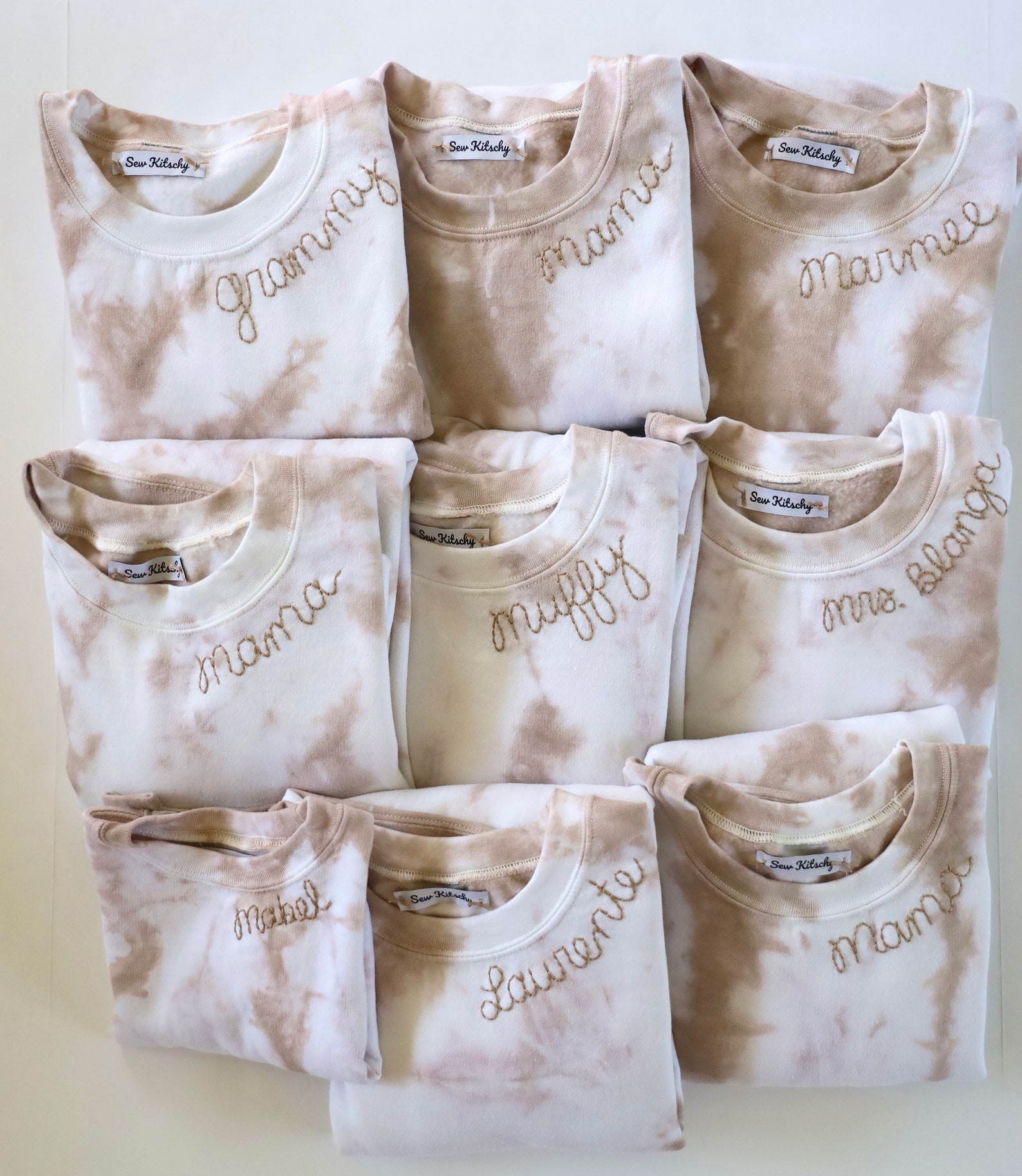 OAT MILK SET Tan Tie Dye Sweatsuit Sweatshirt and Sweatpants | Etsy