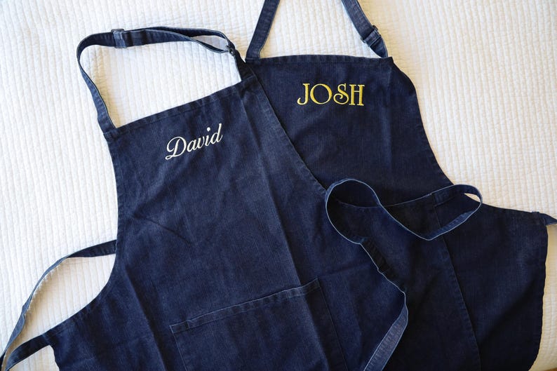 Personalized Embroidered Apron • Custom Name Apron • Chef Gift • Kitchen Apron • Sourdough Baker Gift • Custom Cooking Apron bild 1