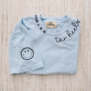 CUSTOM EMBROIDERED VINTAGE Tee + Custom Embroidered Vintage Inspired Comfort Colors T Shirt