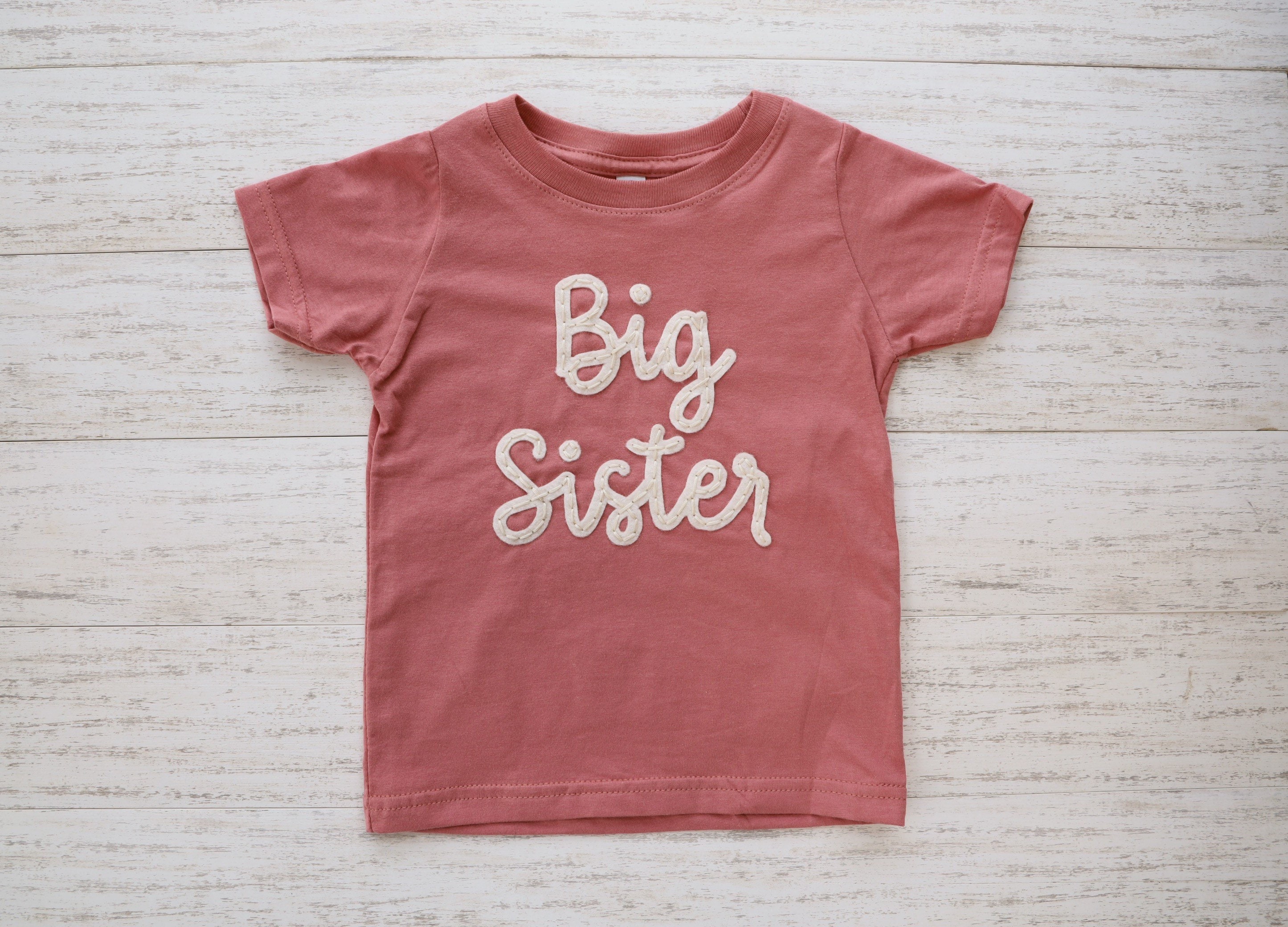 Embroidered big sister clearance shirts