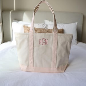 Personalized Canvas Tote, Embroidered Tote, Monogram Canvas Tote Bag, Custom Tote Bag, Preppy Boat Bag, Monogramed Beach Bag image 10