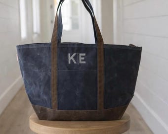 Personalized Canvas Tote, Embroidered Tote, Monogram Canvas Tote Bag, Custom Tote Bag, Preppy Boat Bag, Monogramed Beach Bag