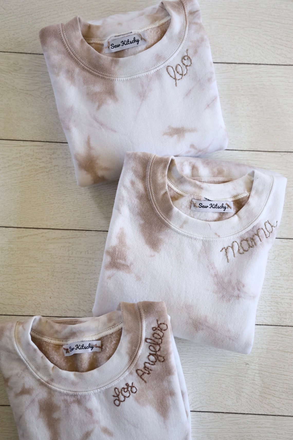 OAT MILK SET Tan Tie Dye Sweatsuit Sweatshirt and Sweatpants | Etsy