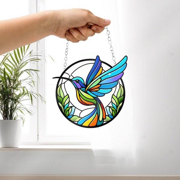 Hummingbird  Window Decor, Hummingbird Acrylic Window Hanging Art Decoration, Gift for her,Home decoration,Artistic Home Decor