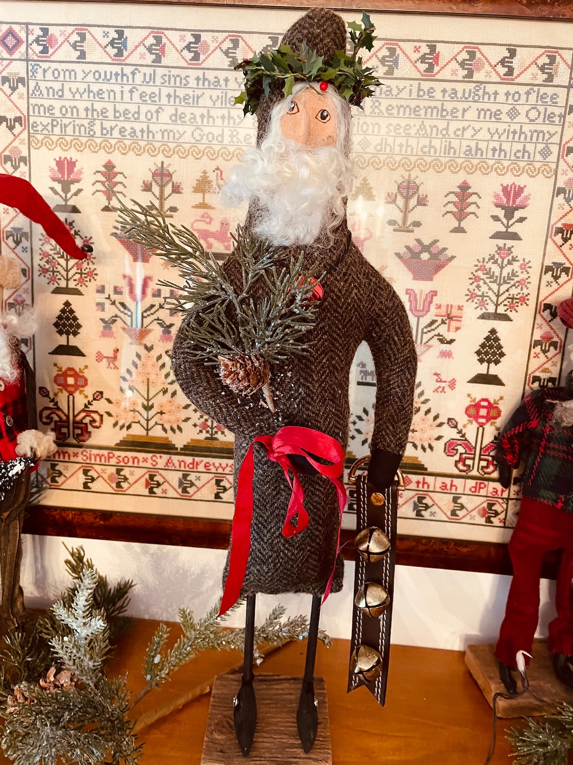 Primitive Handmade Santa Claus Christmas Decoration  Etsy